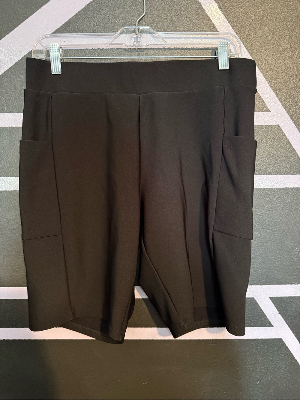Women's Black Bike Shorts with Side Pockets